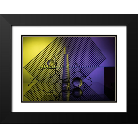 From The Series Qexperiments With Glassq Black Modern Wood Framed Art Print with Double Matting by Popov, Evgeniy