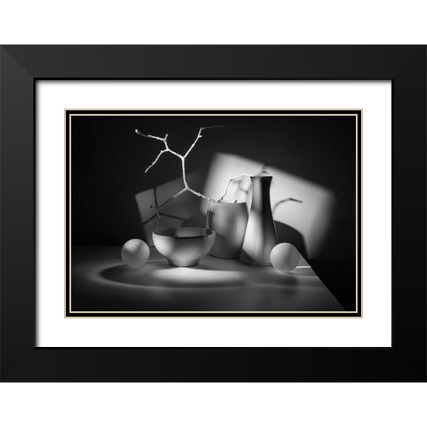 From The Series Qlight And Shadowsq Black Modern Wood Framed Art Print with Double Matting by Popov, Evgeniy