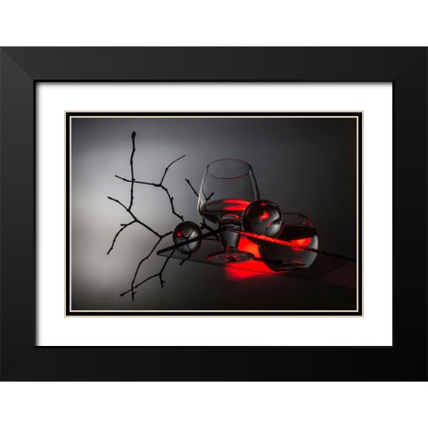 From The Series Qexperiments With Glassq Black Modern Wood Framed Art Print with Double Matting by Popov, Evgeniy