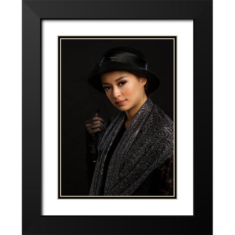 Portrait 11 Black Modern Wood Framed Art Print with Double Matting by Yuk Kong, John