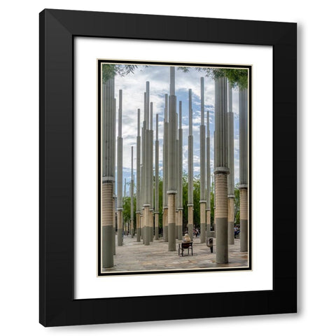 Light Park - Medellin Black Modern Wood Framed Art Print with Double Matting by Gross, Benny