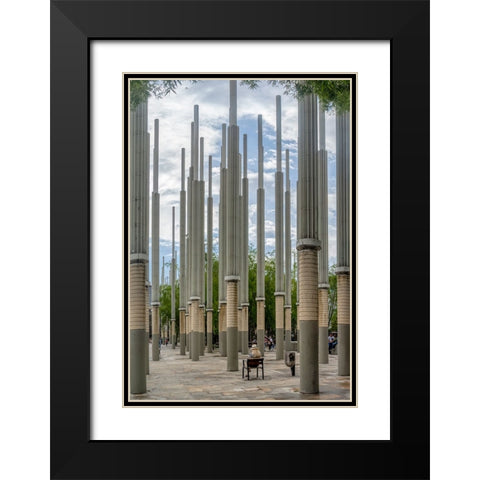 Light Park - Medellin Black Modern Wood Framed Art Print with Double Matting by Gross, Benny