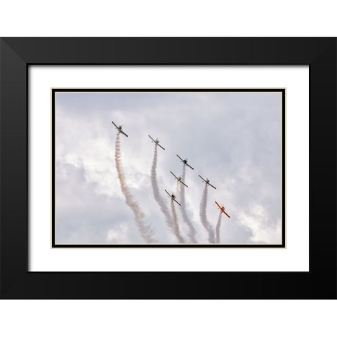 Friends flying. Black Modern Wood Framed Art Print with Double Matting by Londal, Leif