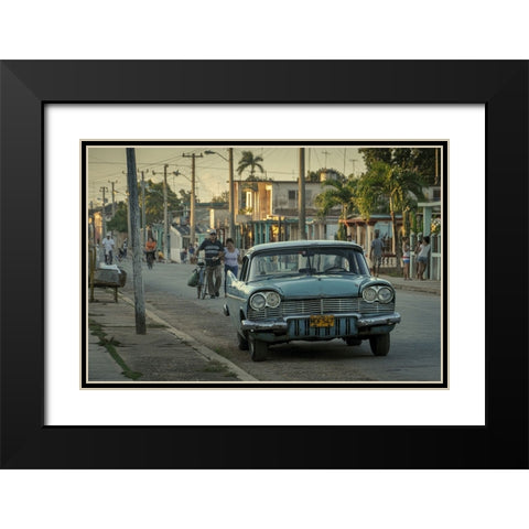 Street Life Black Modern Wood Framed Art Print with Double Matting by Bauer, Andreas