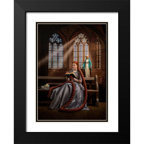 The Reader Black Modern Wood Framed Art Print with Double Matting by O Mahony, Kieran