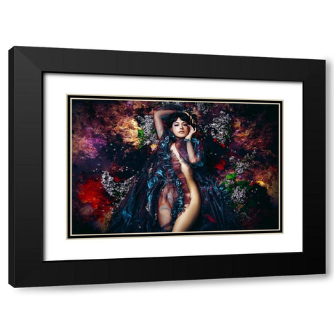 The way She blooms Black Modern Wood Framed Art Print with Double Matting by Bolgov (Axe), Ruslan