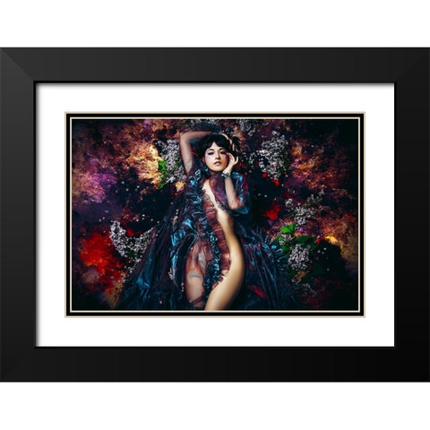 The way She blooms Black Modern Wood Framed Art Print with Double Matting by Bolgov (Axe), Ruslan