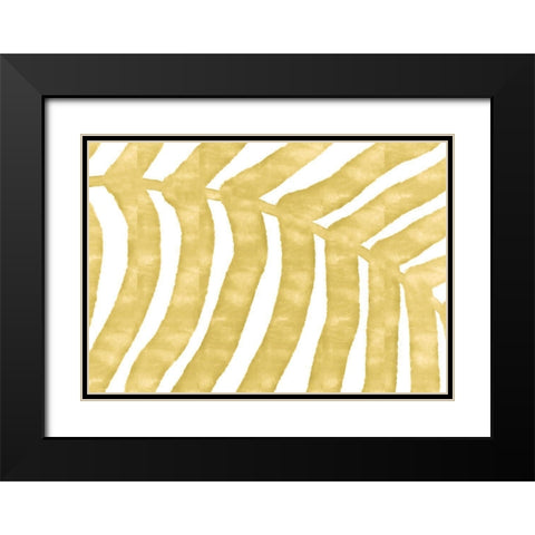LEAF YELLOW Black Modern Wood Framed Art Print with Double Matting by 1x Studio II