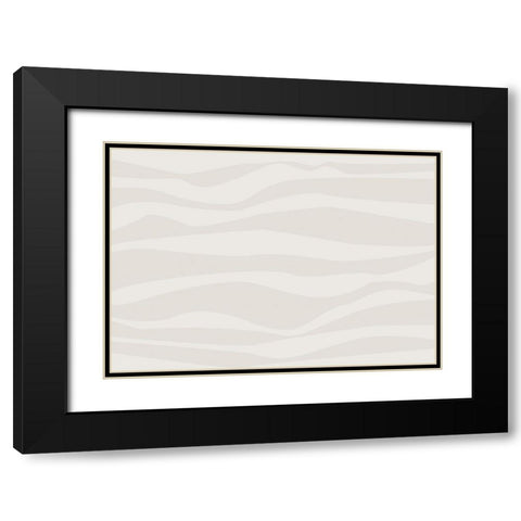 Waves Beige Black Modern Wood Framed Art Print with Double Matting by 1x Studio II