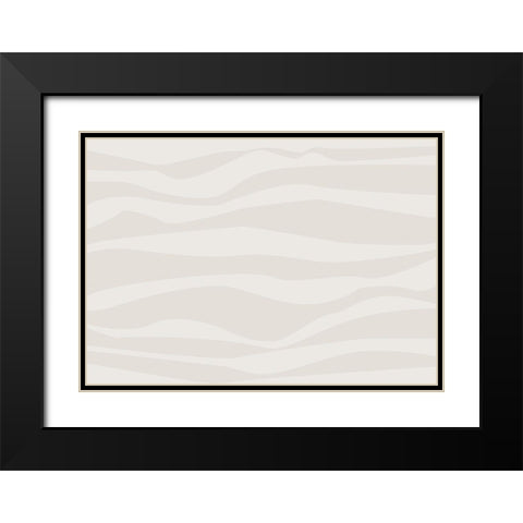 Waves Beige Black Modern Wood Framed Art Print with Double Matting by 1x Studio II
