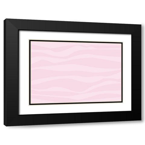 Waves Pink Black Modern Wood Framed Art Print with Double Matting by 1x Studio II