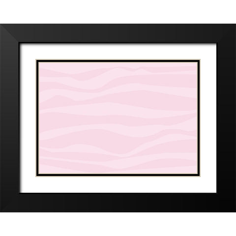 Waves Pink Black Modern Wood Framed Art Print with Double Matting by 1x Studio II