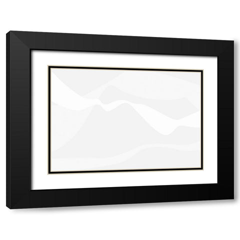 Mountain Waves Light Gray Black Modern Wood Framed Art Print with Double Matting by 1x Studio II
