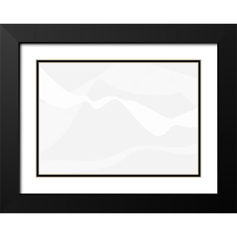 Mountain Waves Light Gray Black Modern Wood Framed Art Print with Double Matting by 1x Studio II