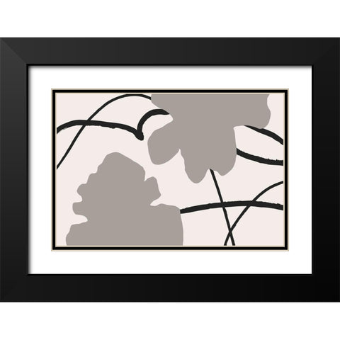 FLOWER WALL Black Modern Wood Framed Art Print with Double Matting by 1x Studio II