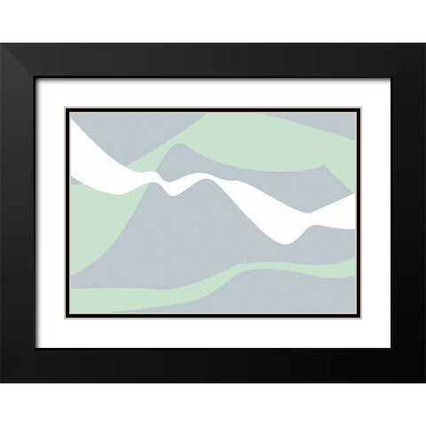 Mountain Waves Black Modern Wood Framed Art Print with Double Matting by 1x Studio II