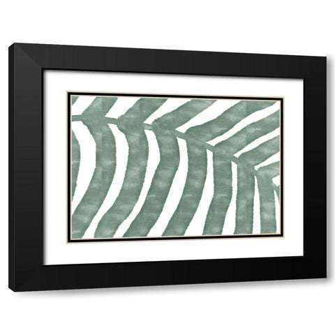LEAF GREEN Black Modern Wood Framed Art Print with Double Matting by 1x Studio II