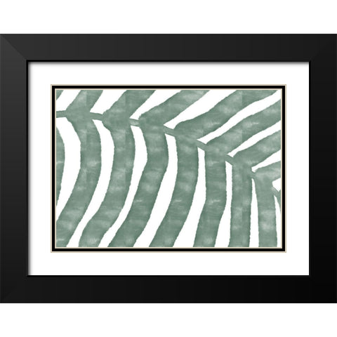 LEAF GREEN Black Modern Wood Framed Art Print with Double Matting by 1x Studio II