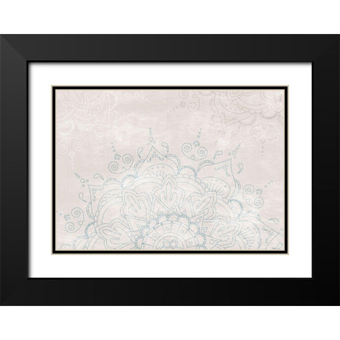 ABSTRACT MANDALA Black Modern Wood Framed Art Print with Double Matting by 1x Studio II