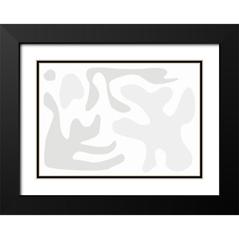 French Pattern 02 Black Modern Wood Framed Art Print with Double Matting by 1x Studio II