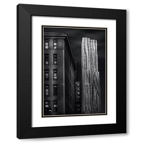 New York Streets Black Modern Wood Framed Art Print with Double Matting by Garcia, Helena