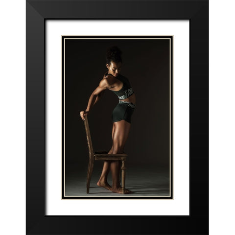 About Using A Chair I Black Modern Wood Framed Art Print with Double Matting by K. Schoeps, Axel