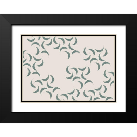 Green Banana Leaves Black Modern Wood Framed Art Print with Double Matting by 1x Studio II