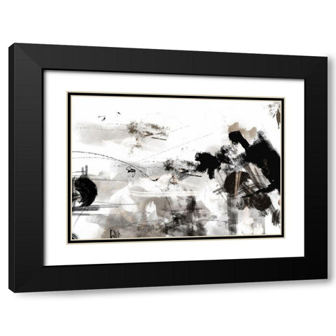 Splash wall Black Modern Wood Framed Art Print with Double Matting by 1x Studio II