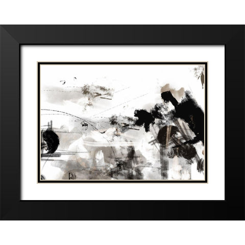 Splash wall Black Modern Wood Framed Art Print with Double Matting by 1x Studio II