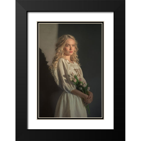 Bianka Black Modern Wood Framed Art Print with Double Matting by Durisova, Michaela