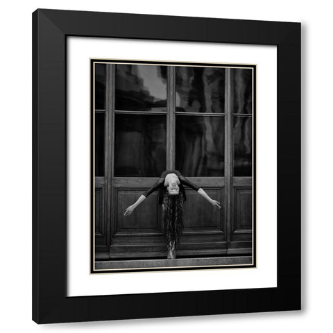 Taisia Black Modern Wood Framed Art Print with Double Matting by Kapsha, Eduards