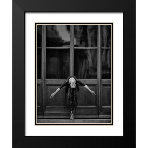 Taisia Black Modern Wood Framed Art Print with Double Matting by Kapsha, Eduards
