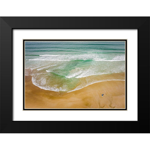 Wave Anticipation Black Modern Wood Framed Art Print with Double Matting by Esposito, Ed