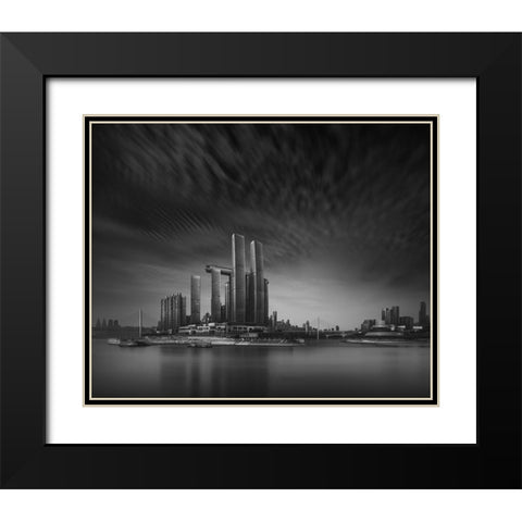 Full Sail Black Modern Wood Framed Art Print with Double Matting by Wang, Alvin