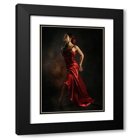 Antonella Black Modern Wood Framed Art Print with Double Matting by Miriana