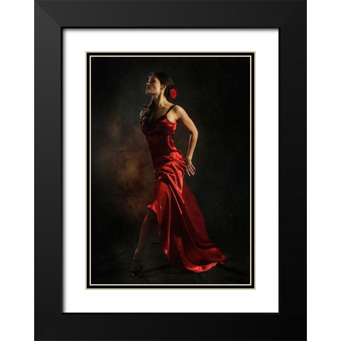 Antonella Black Modern Wood Framed Art Print with Double Matting by Miriana