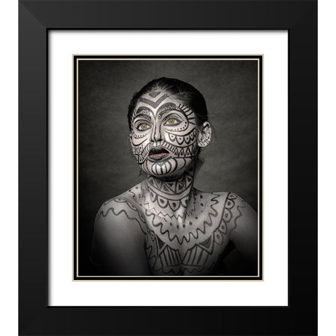 A Painted Lady Black Modern Wood Framed Art Print with Double Matting by Bhattacharyya, Partha