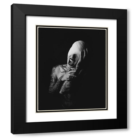the scream Black Modern Wood Framed Art Print with Double Matting by Kurz, Christian