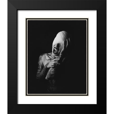 the scream Black Modern Wood Framed Art Print with Double Matting by Kurz, Christian