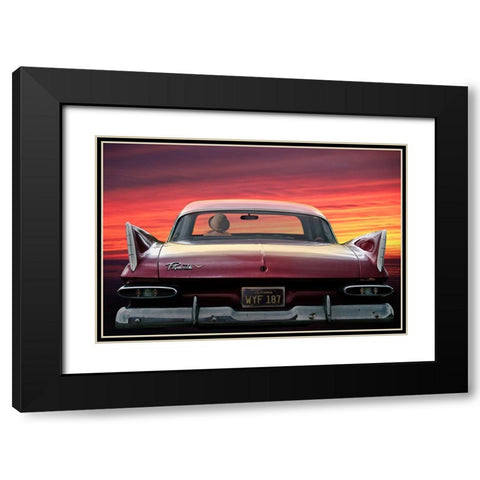 PLYMOUTH SAVOY Black Modern Wood Framed Art Print with Double Matting by Butterworth, Larry