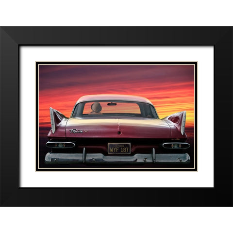 PLYMOUTH SAVOY Black Modern Wood Framed Art Print with Double Matting by Butterworth, Larry