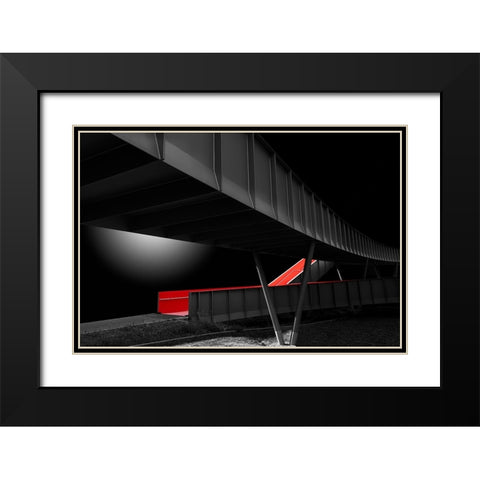 The Red Slide Black Modern Wood Framed Art Print with Double Matting by Weber, Roland