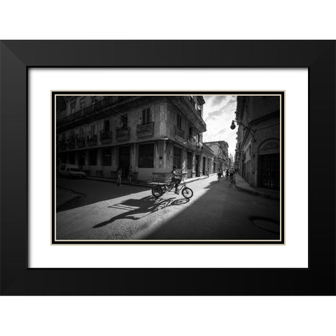 A piece of life in Cuba Black Modern Wood Framed Art Print with Double Matting by Li Wp, Allan