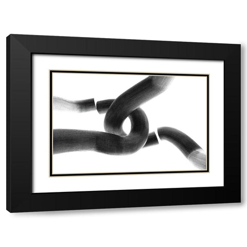 Interlocked Black Modern Wood Framed Art Print with Double Matting by Morais, Stephan