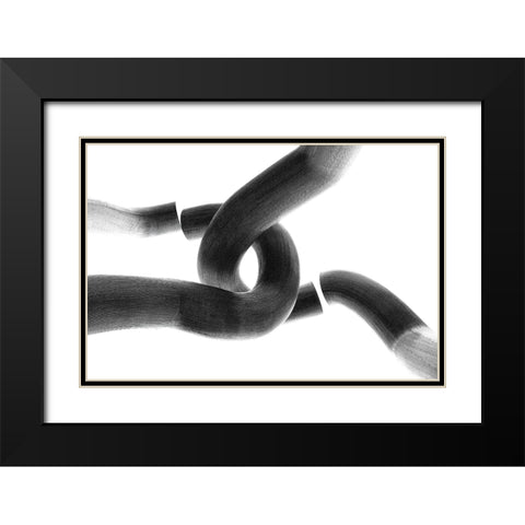 Interlocked Black Modern Wood Framed Art Print with Double Matting by Morais, Stephan