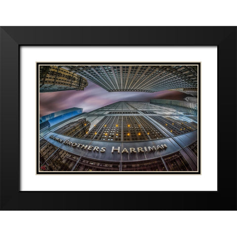 Downtown Manhattan! Black Modern Wood Framed Art Print with Double Matting by Abu Milad, Emil