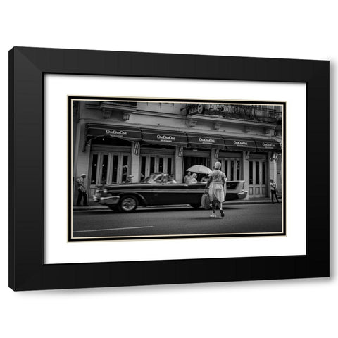 Habana Street Black Modern Wood Framed Art Print with Double Matting by Morishige, Koji