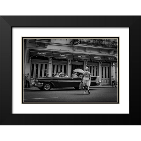Habana Street Black Modern Wood Framed Art Print with Double Matting by Morishige, Koji