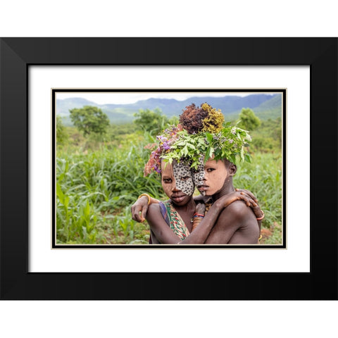 2 Halves Black Modern Wood Framed Art Print with Double Matting by Wiener, Iris