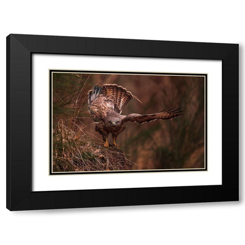 Going Away Black Modern Wood Framed Art Print with Double Matting by J Ter, Gert